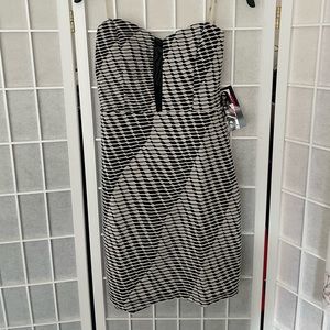 Strapless Short Dress Black And White SizeM